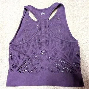 ALO Yoga | Tops | Alo Vixen Womens Crop Tank Top Racerback Cutout ...
